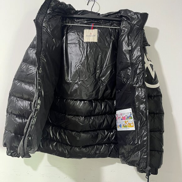 Moncler Hooded Shiny Black Down Jacket - Picture 5 of 8